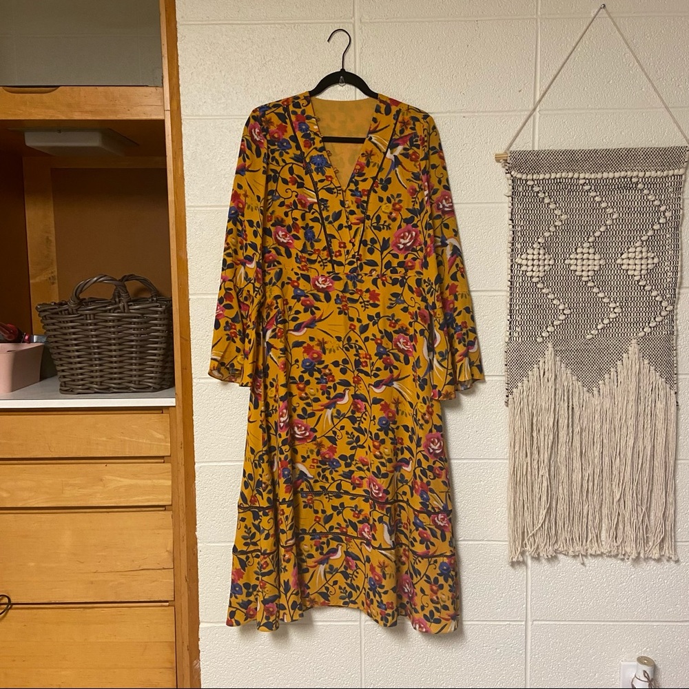 Tanya Taylor Size 10 M Idella Silk Dress Marigold
